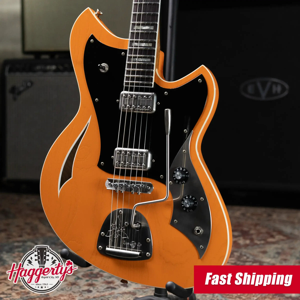 Novo Custom Shop Miris JHH Semi-Hollow Electric Guitar - Creamsicle with Gig Bag