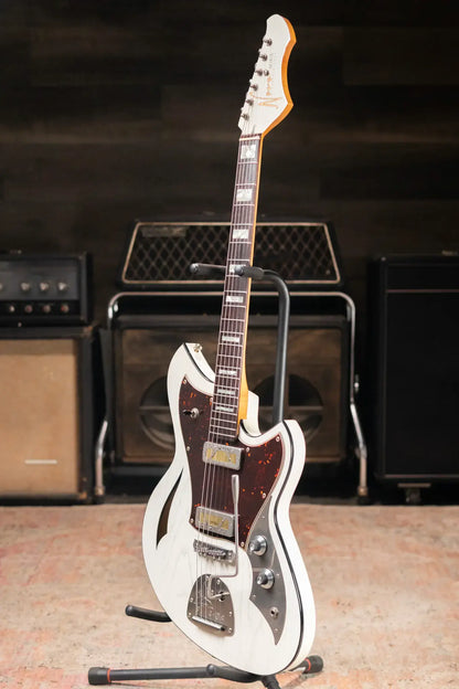 Novo Custom Shop Miris J Semi-Hollow Electric Guitar - Olympic White with Gig Bag
