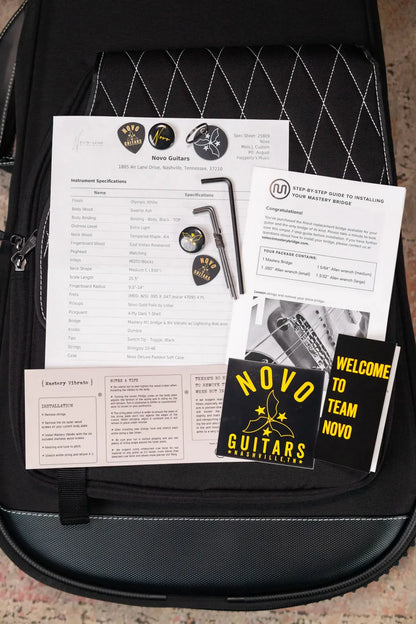 Novo Custom Shop Miris J Semi-Hollow Electric Guitar - Olympic White with Gig Bag