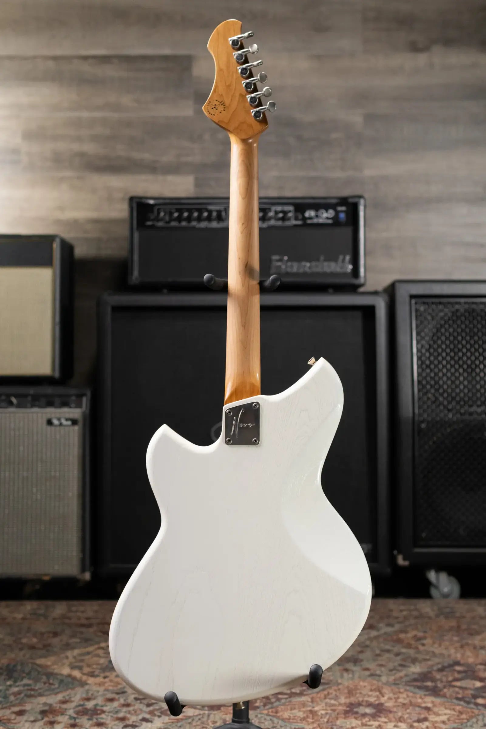 Novo Custom Shop Miris J Semi-Hollow Electric Guitar - Olympic White with Padded Soft Case