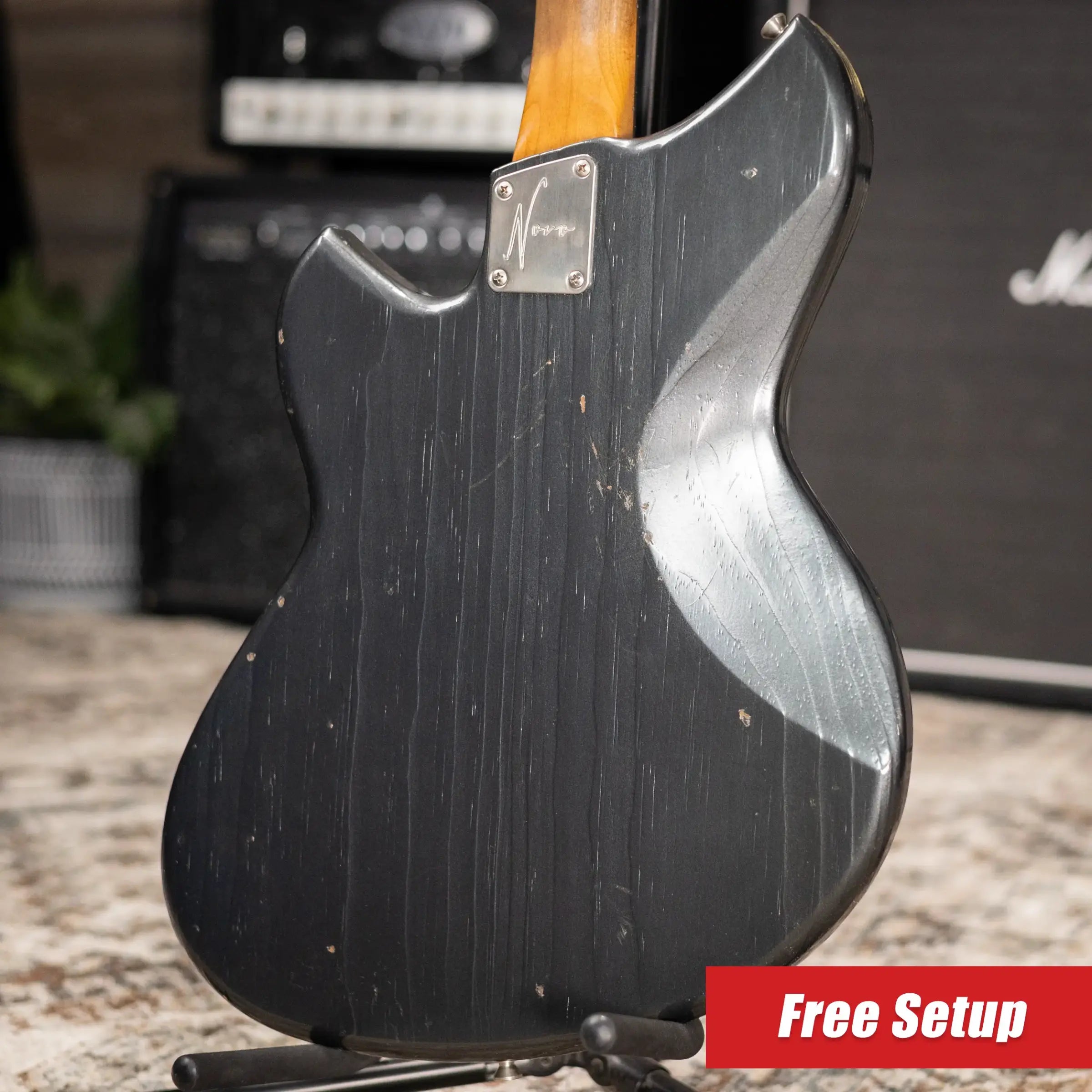 Novo Custom Shop Serus H2 Electric Guitar - Charcoal Frost with Softshell Case