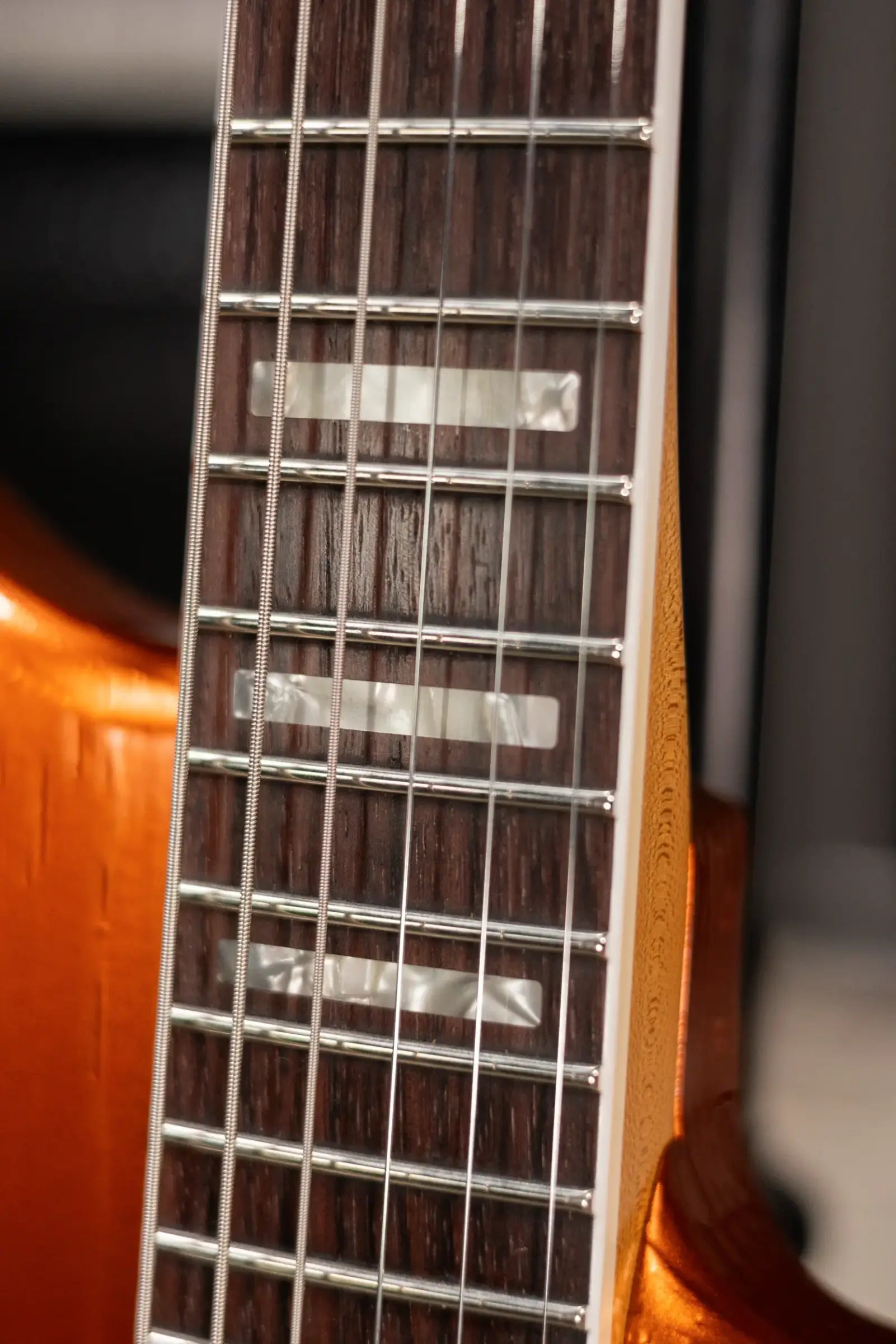 Novo Custom Shop Serus J Baritone Electric Guitar - Candy Apple Orange over 64 3-Tone Burst with Gig Bag