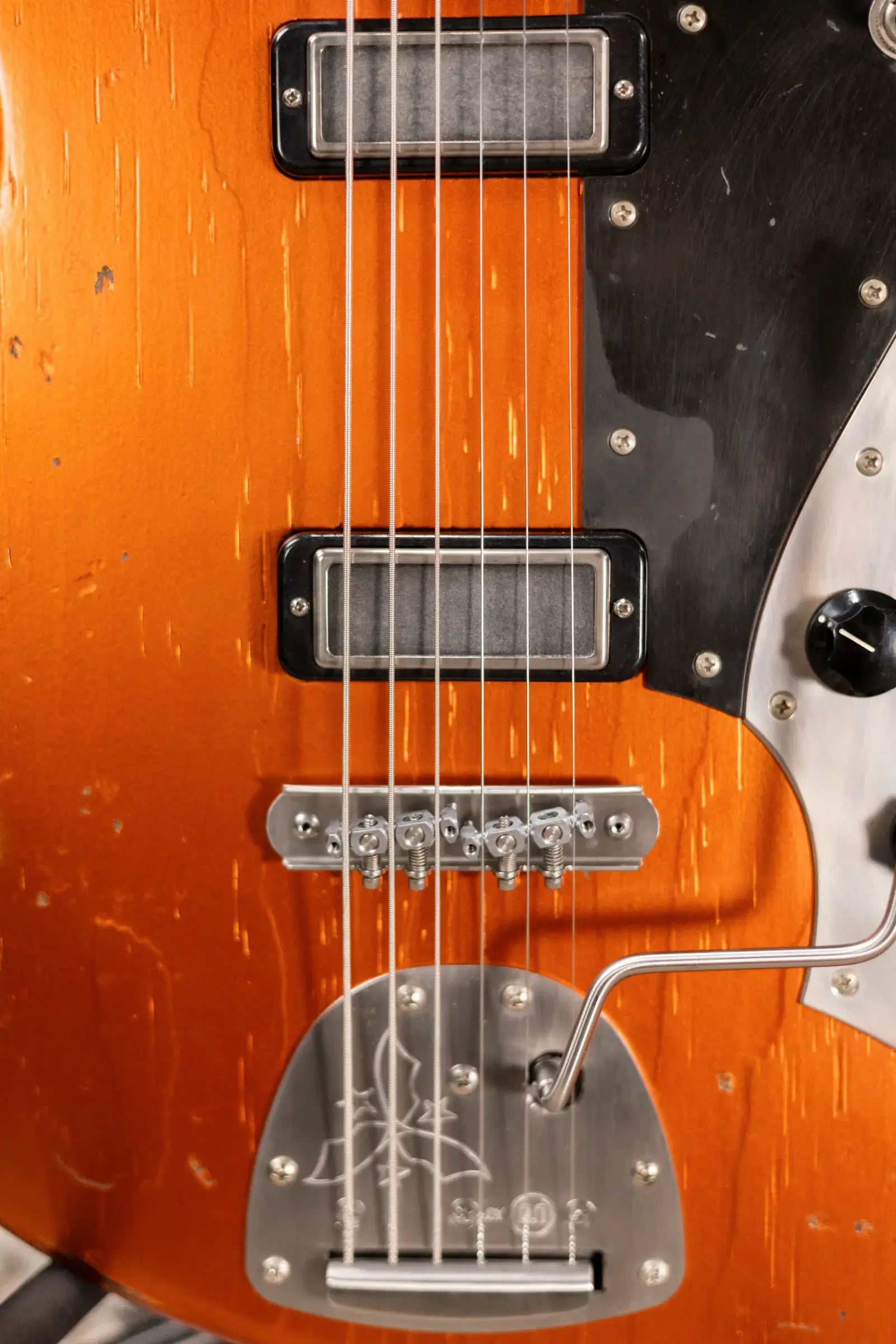 Novo Custom Shop Serus J Baritone Electric Guitar - Candy Apple Orange over 64 3-Tone Burst with Gig Bag