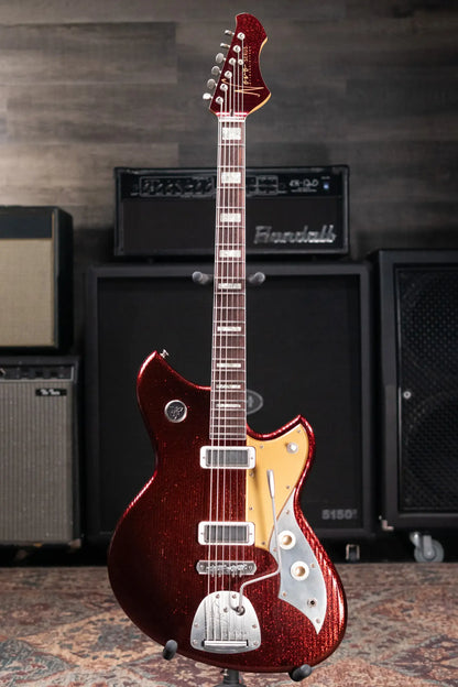 Novo Custom Shop Serus J Baritone Electric Guitar - Root Beer Sparkle with Gig Bag