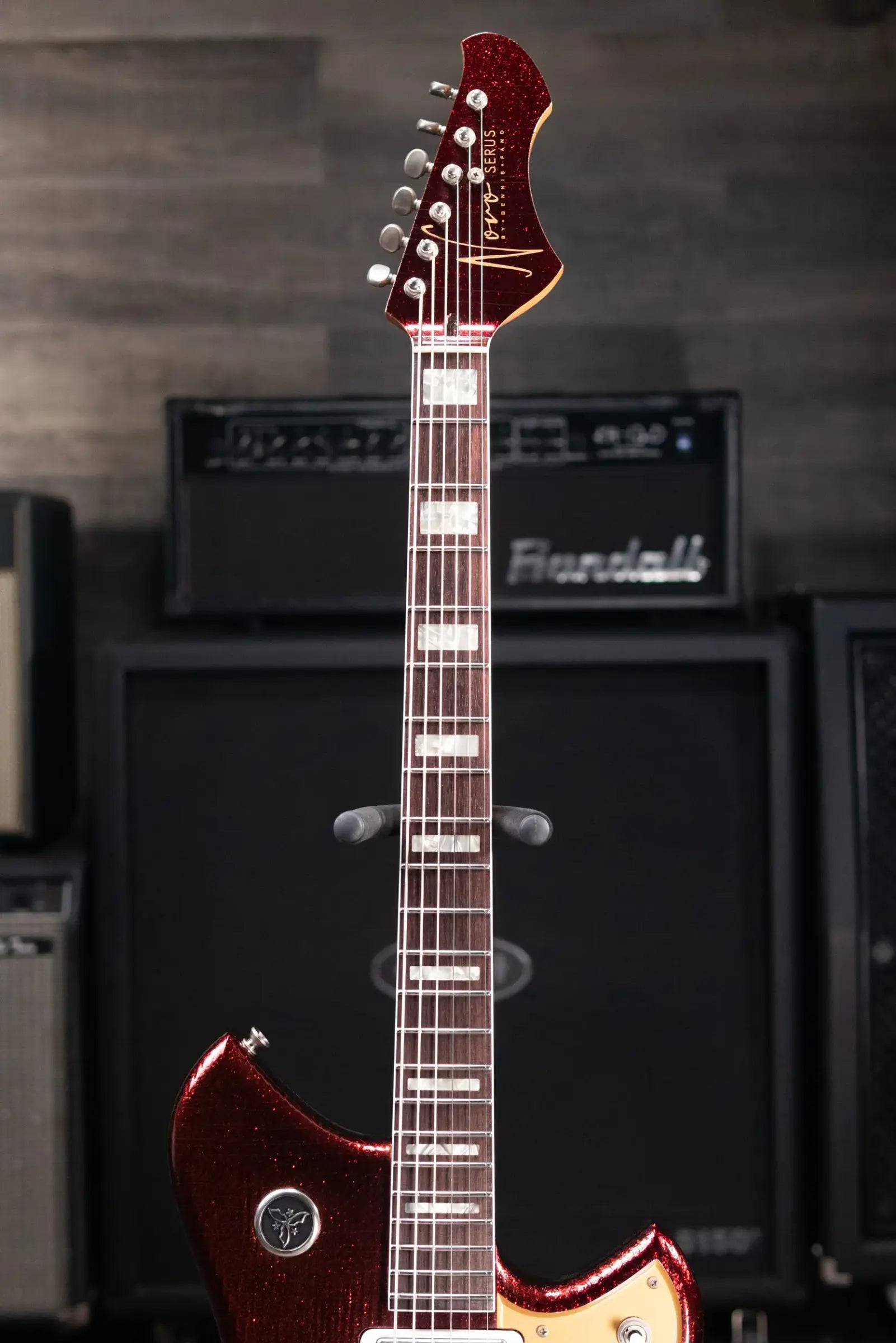 Novo Custom Shop Serus J Baritone Electric Guitar - Root Beer Sparkle with Gig Bag