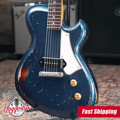 Novo Custom Shop Solus M1 Electric Guitar - Lake Como Blue over '64 3-Tone Burst with Gig Bag