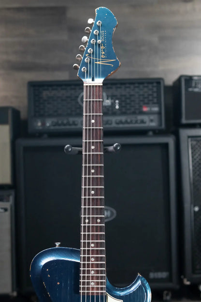Novo Custom Shop Solus M1 Electric Guitar - Lake Como Blue over '64 3-Tone Burst with Gig Bag