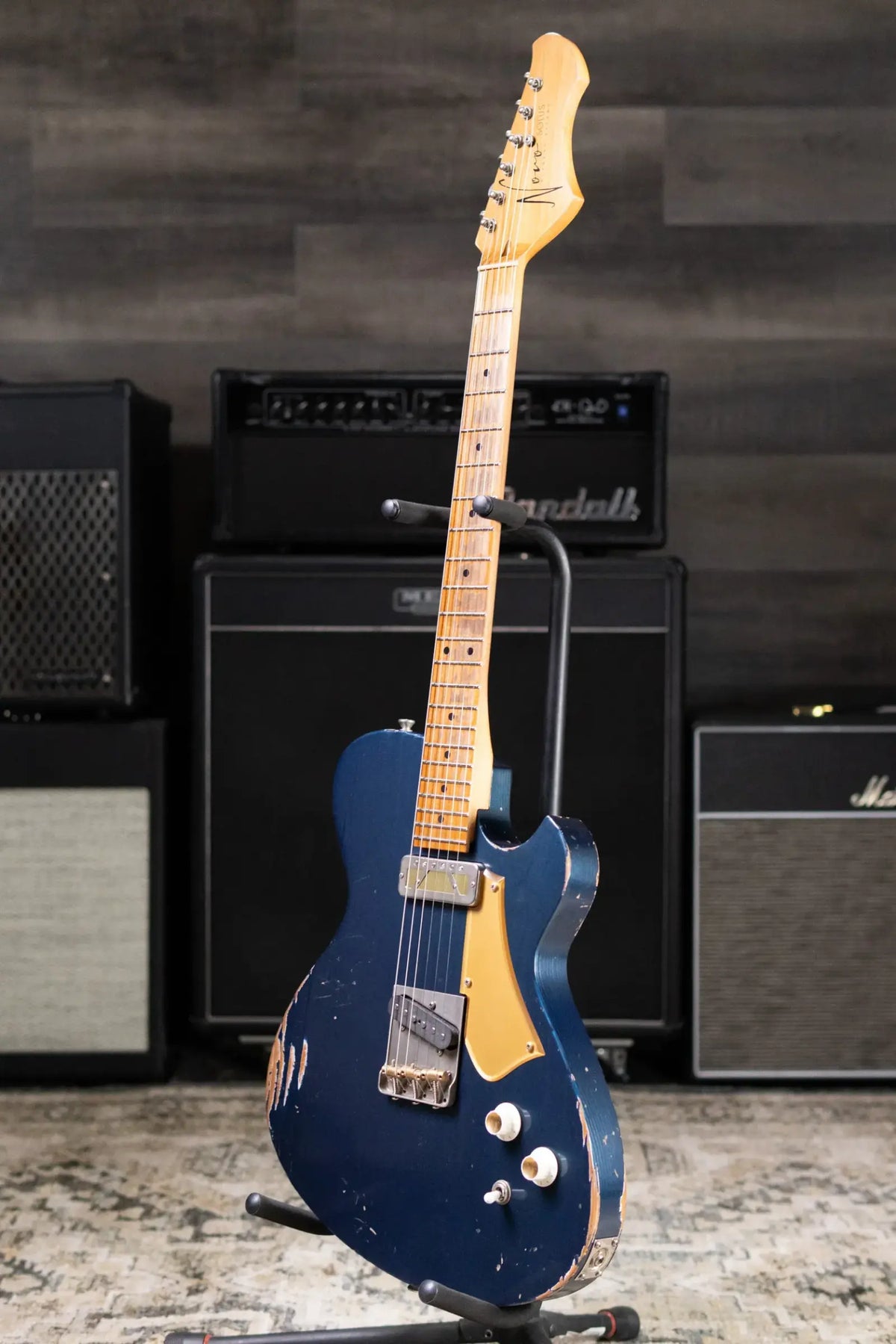 Novo Custom Solus F2 Electric Guitar - Lake Como Blue with Gig Bag
