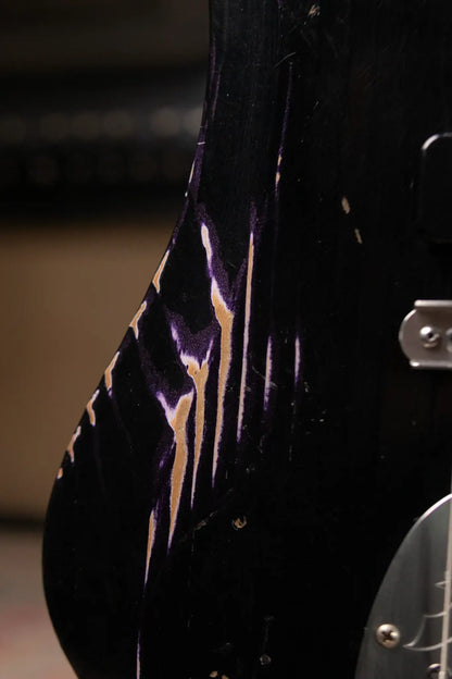 Novo Custom Voltur J Electric Guitar - Bull Black over Purple Stranger with Gig Bag