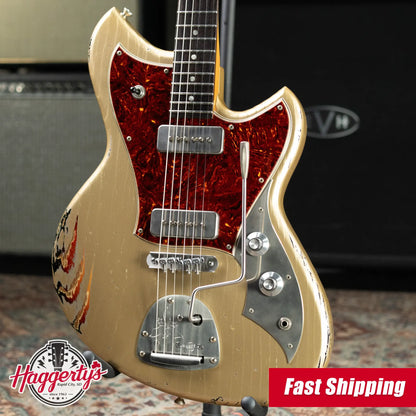 Novo Dealer Limited Serus J Electric Guitar - Shoreline Gold over '64 3-Tone Burst with Gig Bag