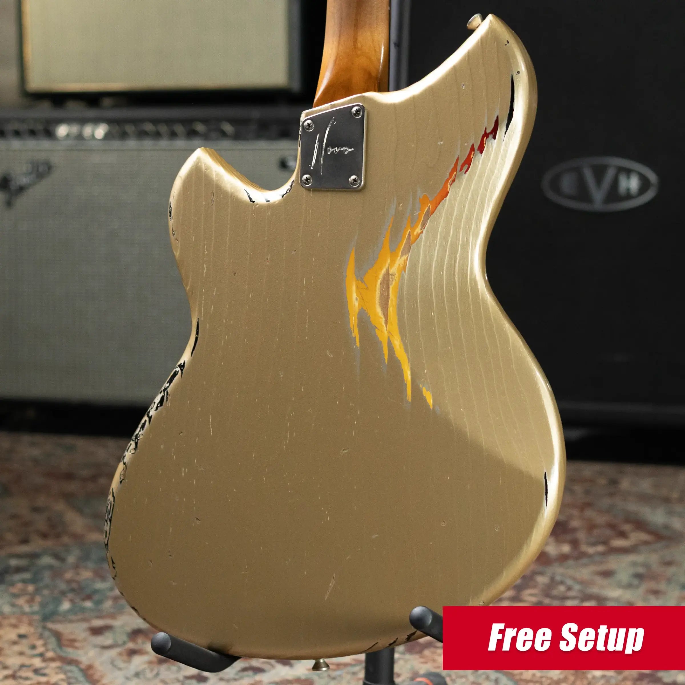 Novo Dealer Limited Serus J Electric Guitar - Shoreline Gold over '64 3-Tone Burst with Gig Bag
