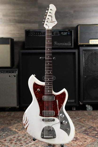 Novo Limited Serus J Electric Guitar - Olympic White over Aztec Gold with Gig Bag