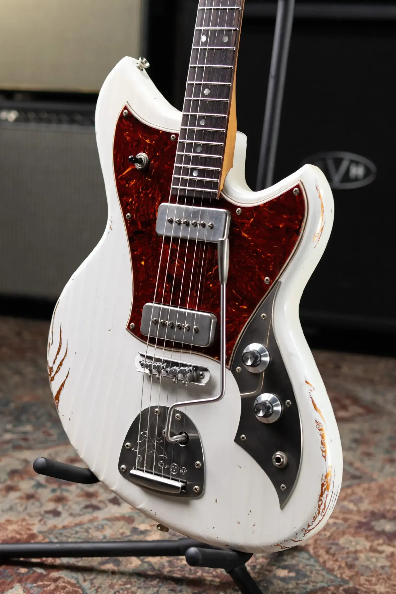 Novo Limited Serus J Electric Guitar - Olympic White over Aztec Gold with Gig Bag