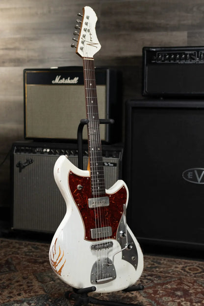 Novo Limited Serus J Electric Guitar - Olympic White over Aztec Gold with Gig Bag