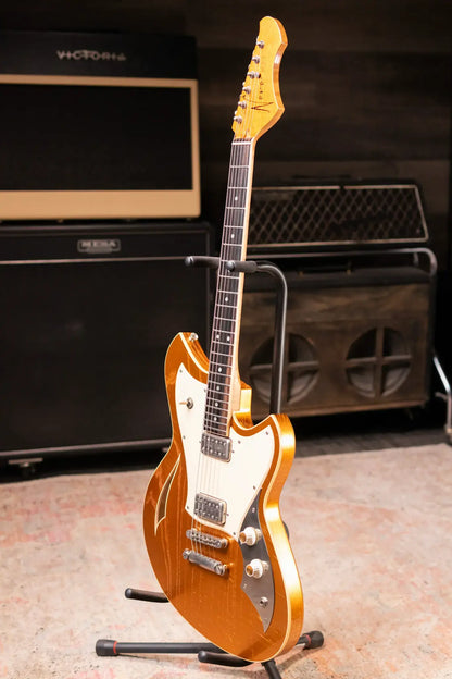 Novo Miris H2 Semi-Hollow Electric Guitar - Aztec Gold with Softshell Gig Bag