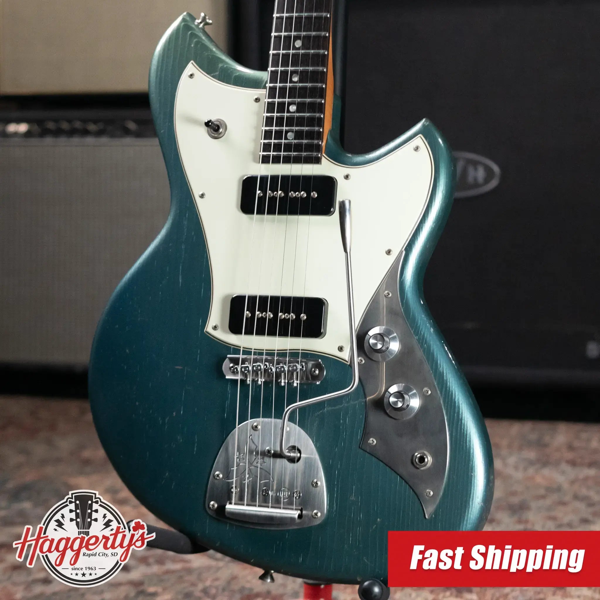 Novo Serus J Custom Electric Guitar - Aged Pelham Blue with Gig Bag