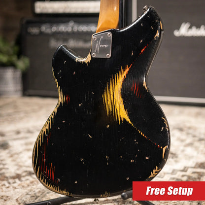 Novo Serus J Dealer Limited Electric Guitar - Bull Black over '64 3-Tone Burst with Gig Bag