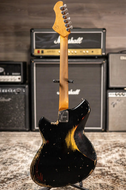 Novo Serus J Dealer Limited Electric Guitar - Bull Black over '64 3-Tone Burst with Gig Bag