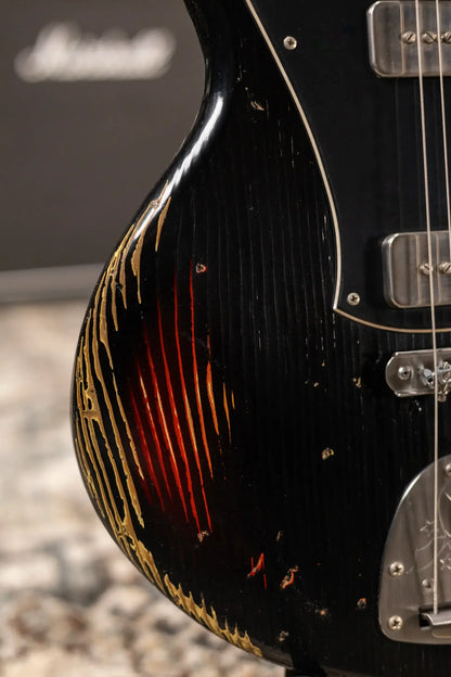 Novo Serus J Dealer Limited Electric Guitar - Bull Black over '64 3-Tone Burst with Gig Bag