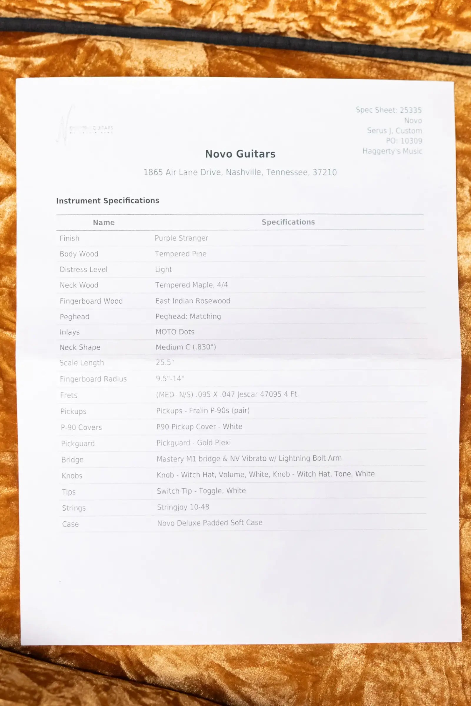 Novo Serus J Electric Guitar Purple Stranger with Softshell Case - Used