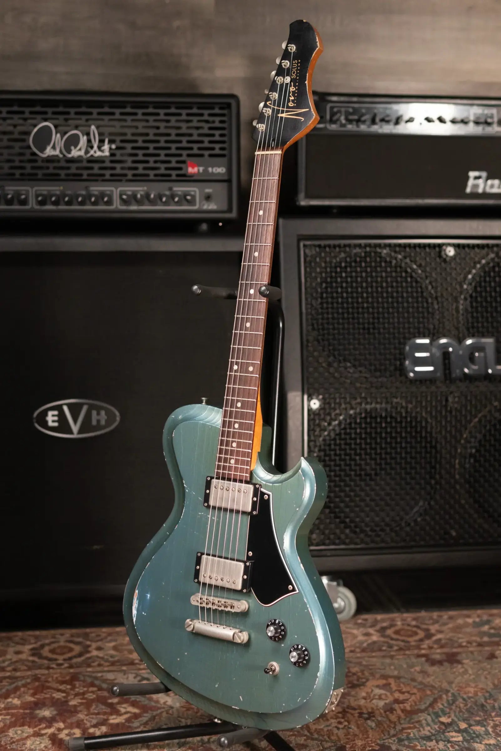 Novo Solus H2 Electric Guitar - Aged Pelham Blue with Case - Used