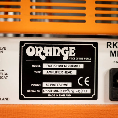 Orange Rockerverb 50 MKII 50W Amp Head with Footswitch - Used