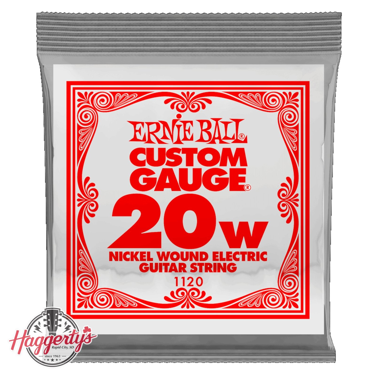 Ernie Ball P01120 .020 Nickel Wound Electric Guitar Strings 6 pack