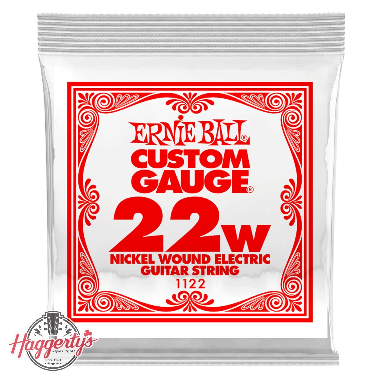 Ernie Ball P01122 .022 Nickel Wound Electric Guitar Strings 6 pack