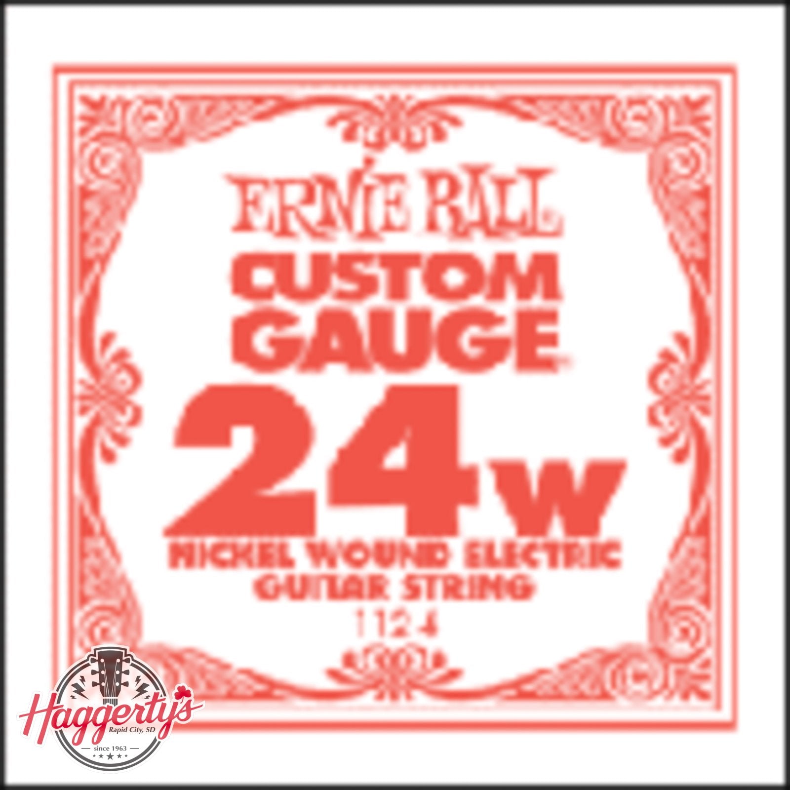 Ernie Ball P01124 .024 Nickel Wound Electric Guitar Strings 6 pack