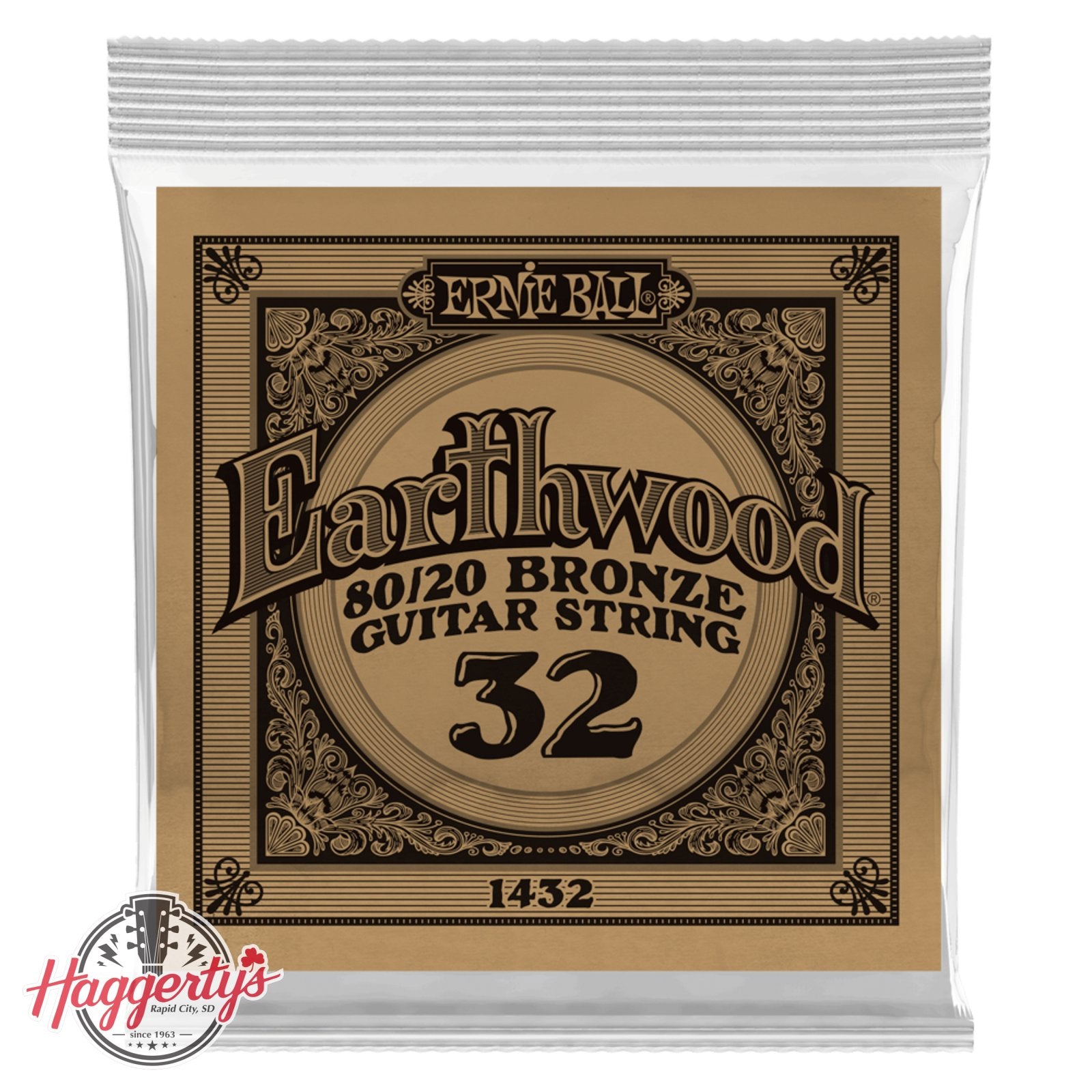 Ernie Ball .032 Earthwood 80/20 Bronze Acoustic Guitar Strings 6 Pack (1432)