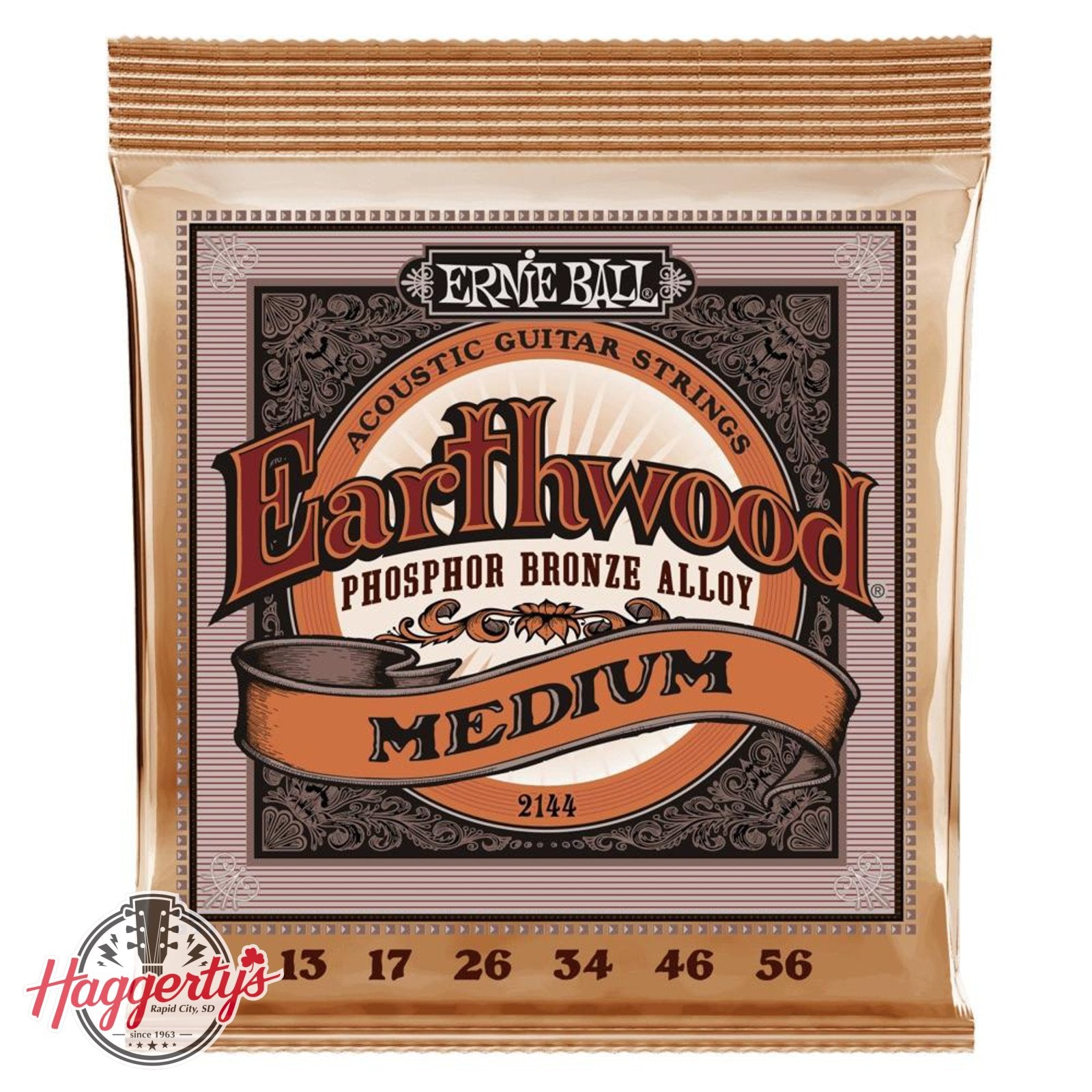 Ernie Ball P02144 Earthwood Phosphor Bronze 13-56 Acoustic Guitar Set