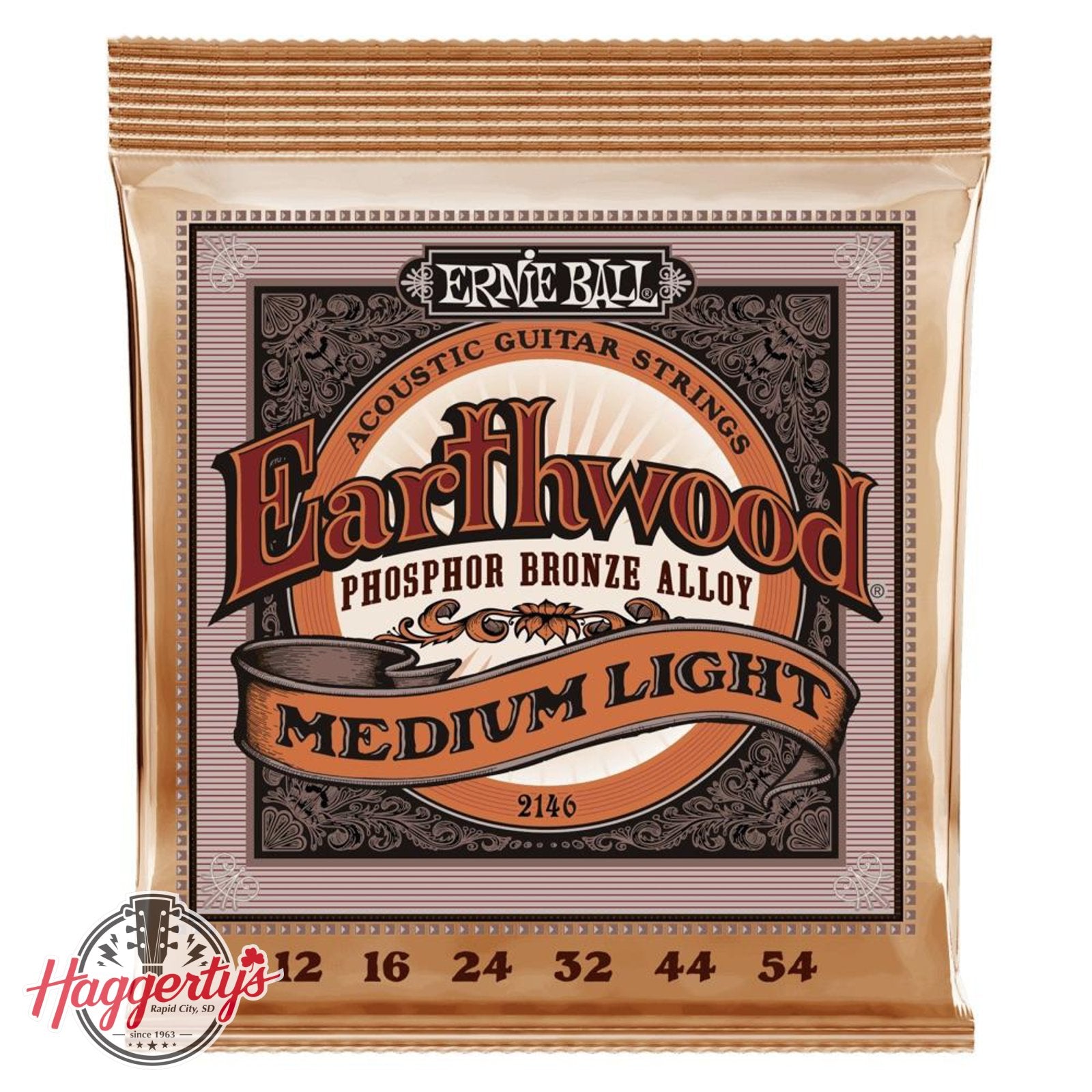 Ernie Ball P02146 Earthwood Phosphor Bronze 12-54 Acoustic Guitar Set