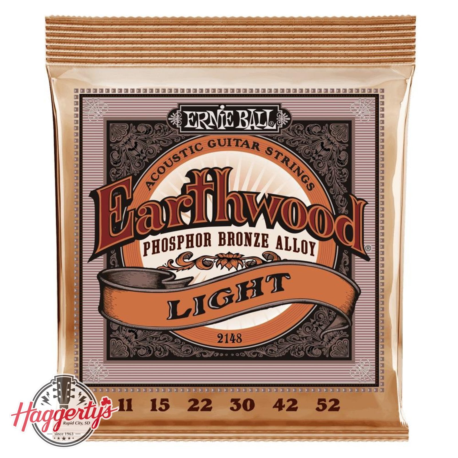 Ernie Ball P02148 Earthwood Phosphor Bronze 11-52 Acoustic Guitar Set