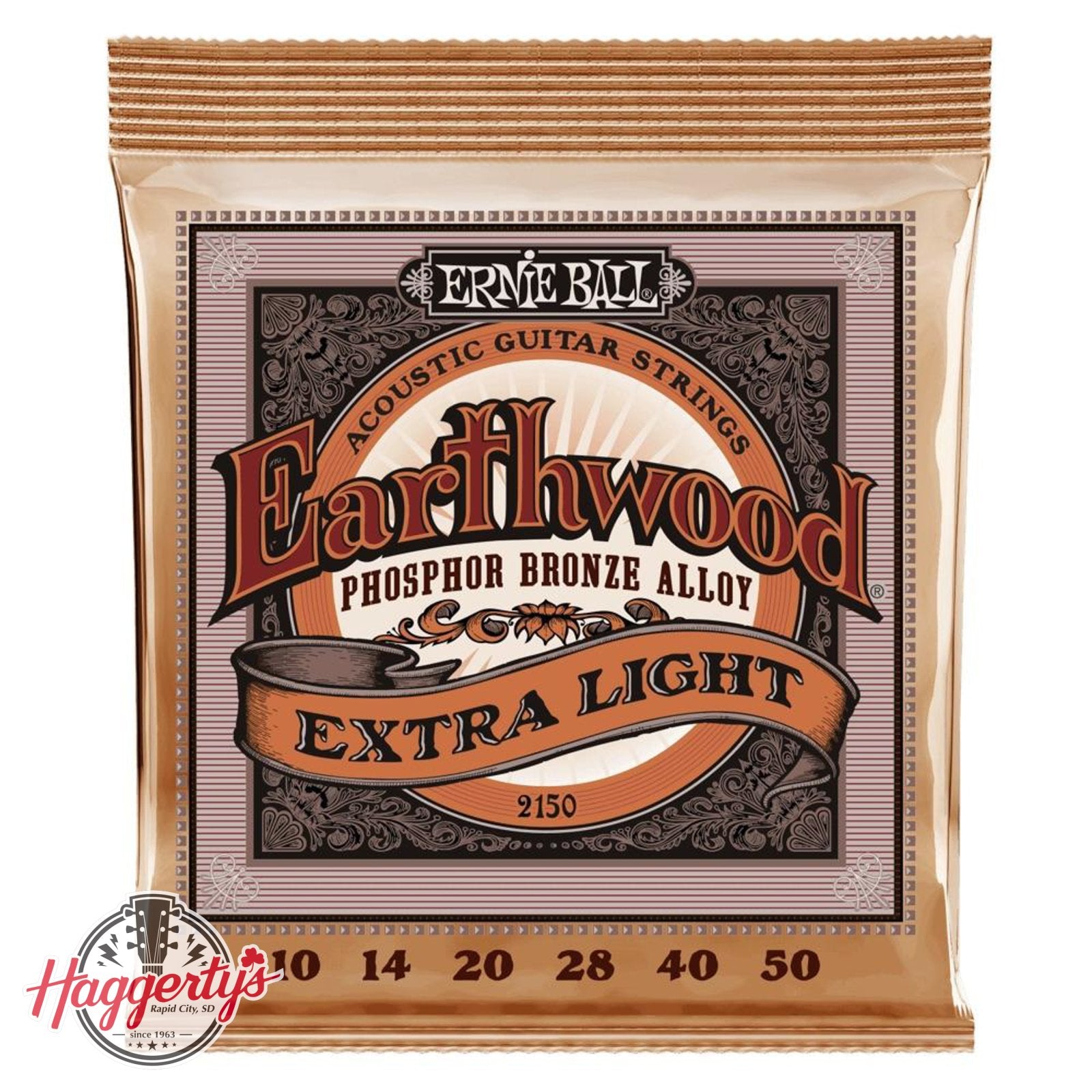 Ernie Ball P02150 Earthwood Phosphor Bronze 10-50 Acoustic Guitar Set