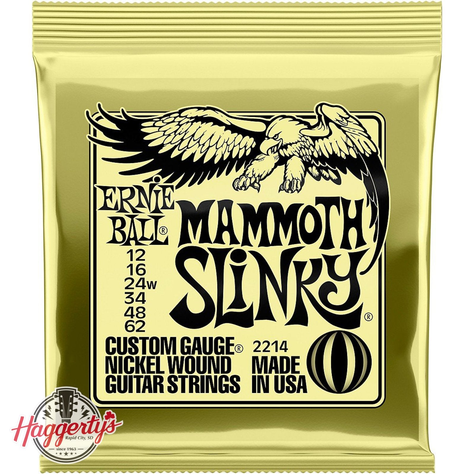 Ernie Ball P02214 Mammoth Slinky 12-62 Electric Guitar String Set