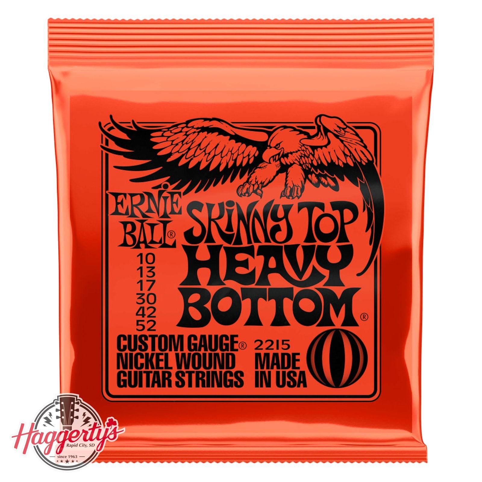 Ernie Ball 2215 Skinny Top Heavy Bottom Slinky Nickel Wound Electric Guitar Strings - 10-52 Gauge (2215)