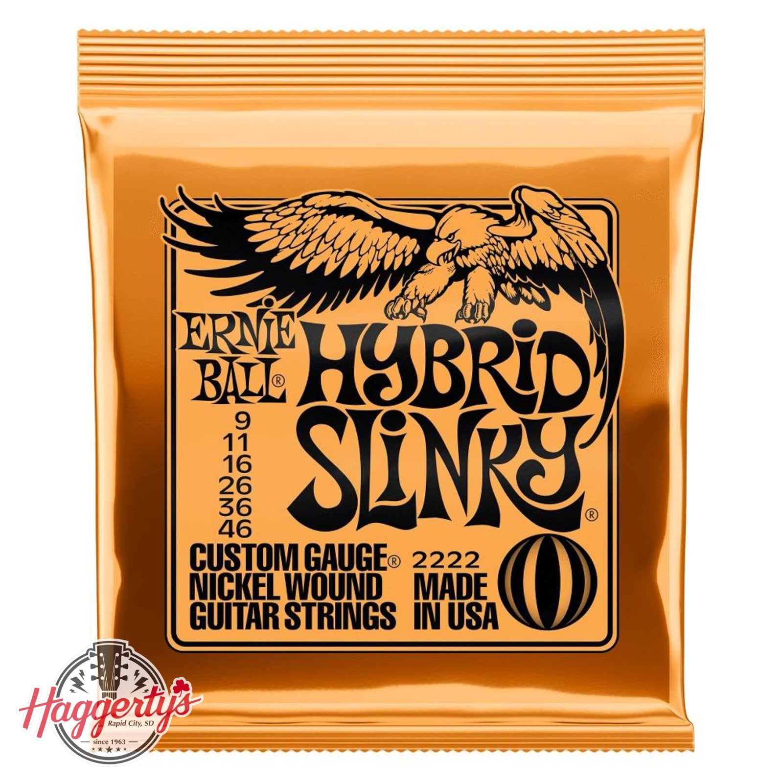 Ernie Ball P02222 Hybrid Slinky 9-46 Electric Guitar String Set