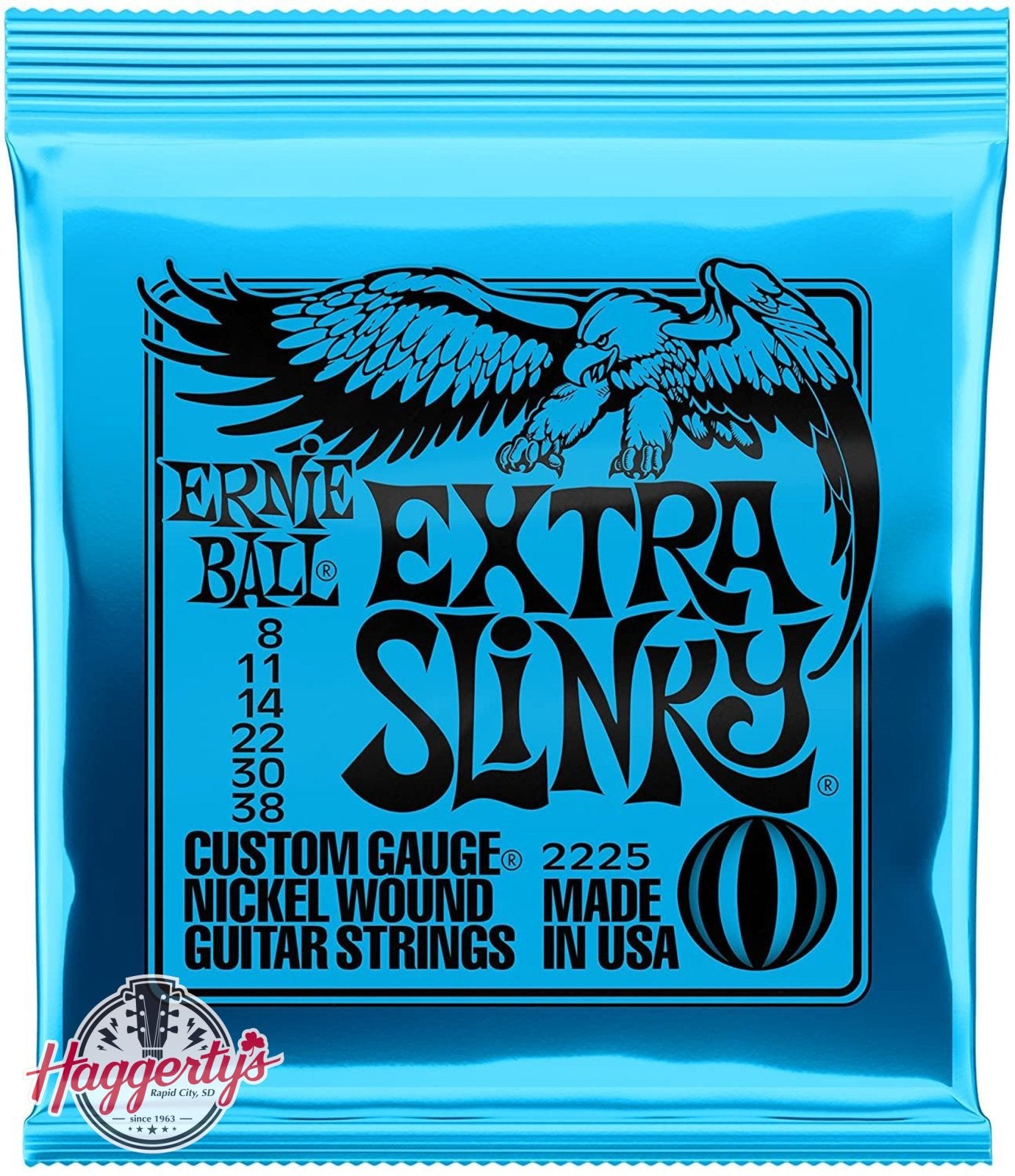 Ernie Ball P02225 Extra Slinky 8-38 Electric Guitar Strings