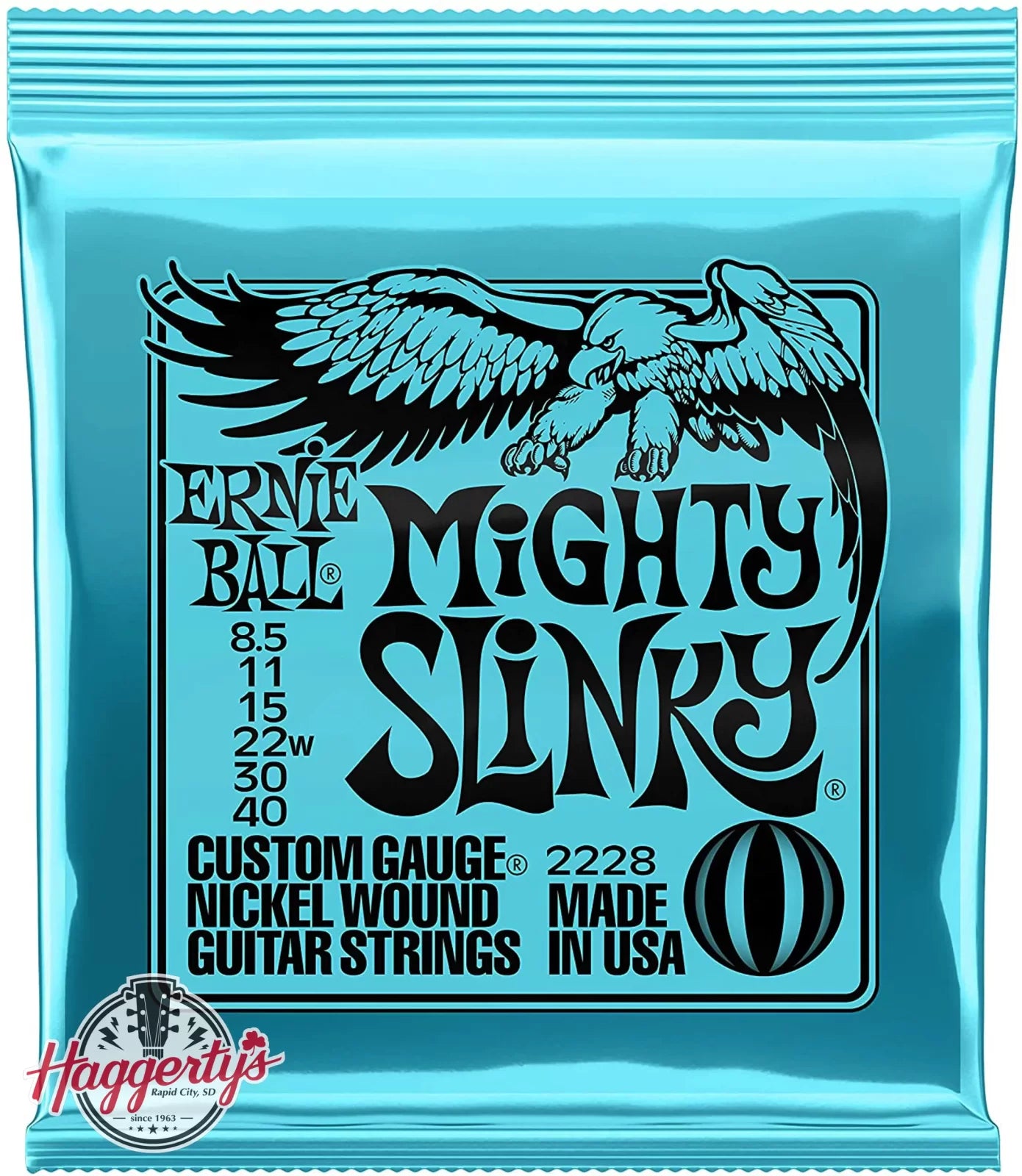 Ernie Ball P02228 Mighty Slinky 8.5-40 Electric Guitar String Set