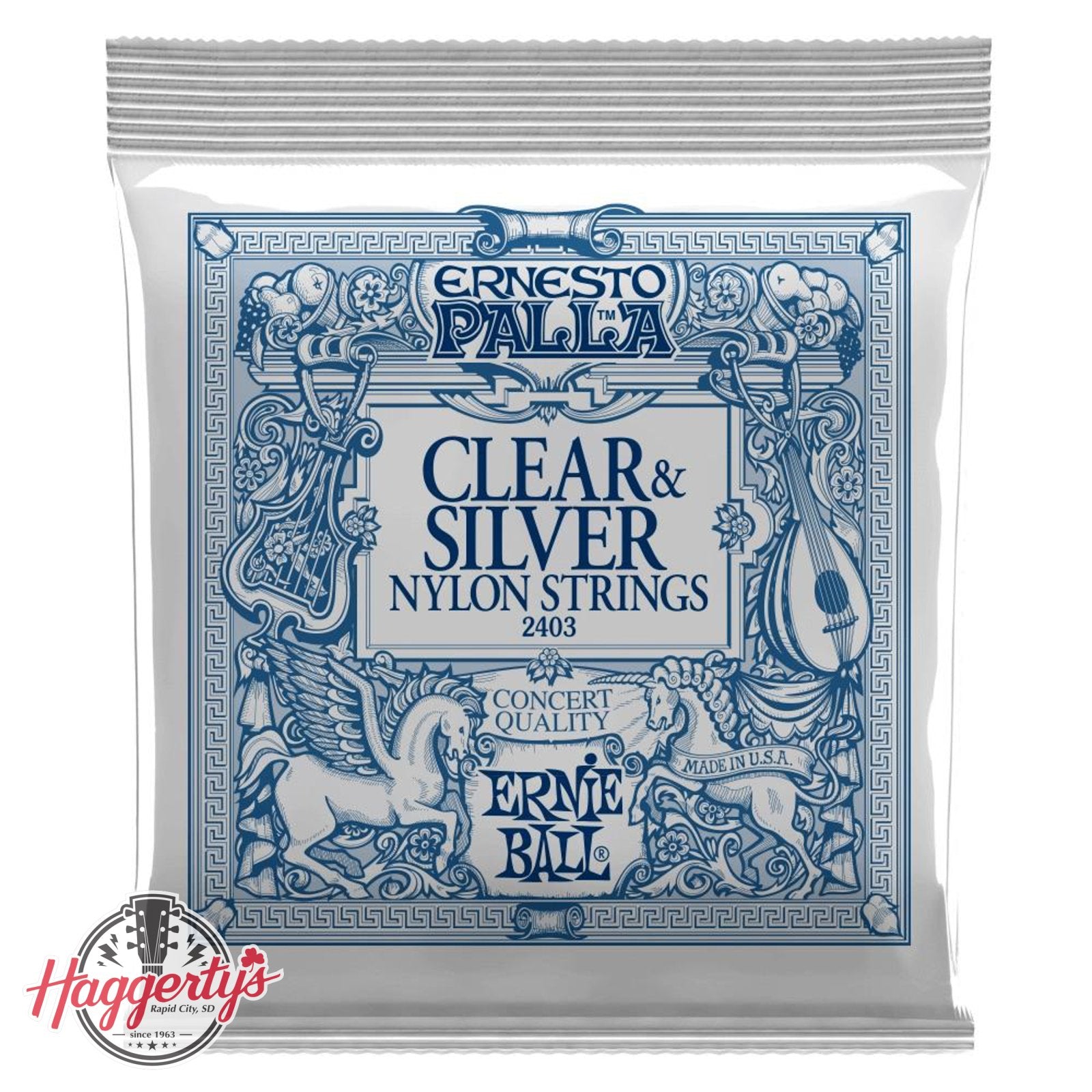 Ernie Ball P02403 Nylon Clear and Silver Classical Guitar String Set