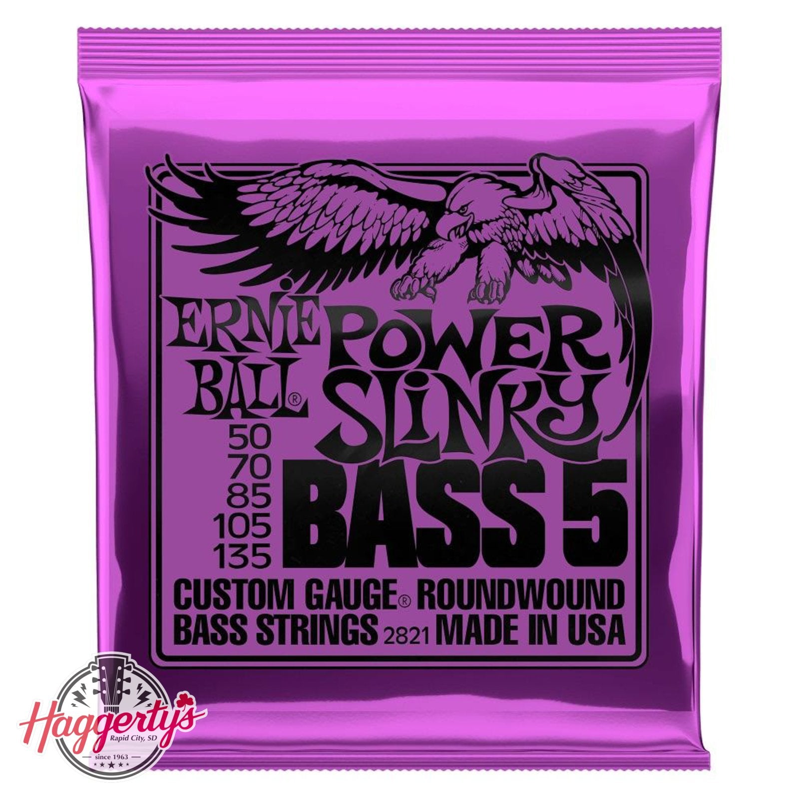 Ernie Ball P02821 Power Slinky 50-135 5-String Bass Guitar Set