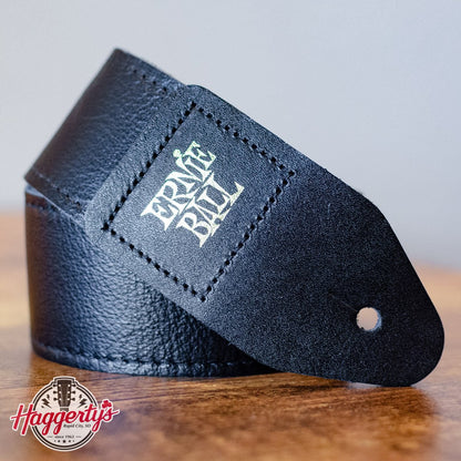 Ernie Ball P04134 Tri-Glide Leather Guitar Strap - Black