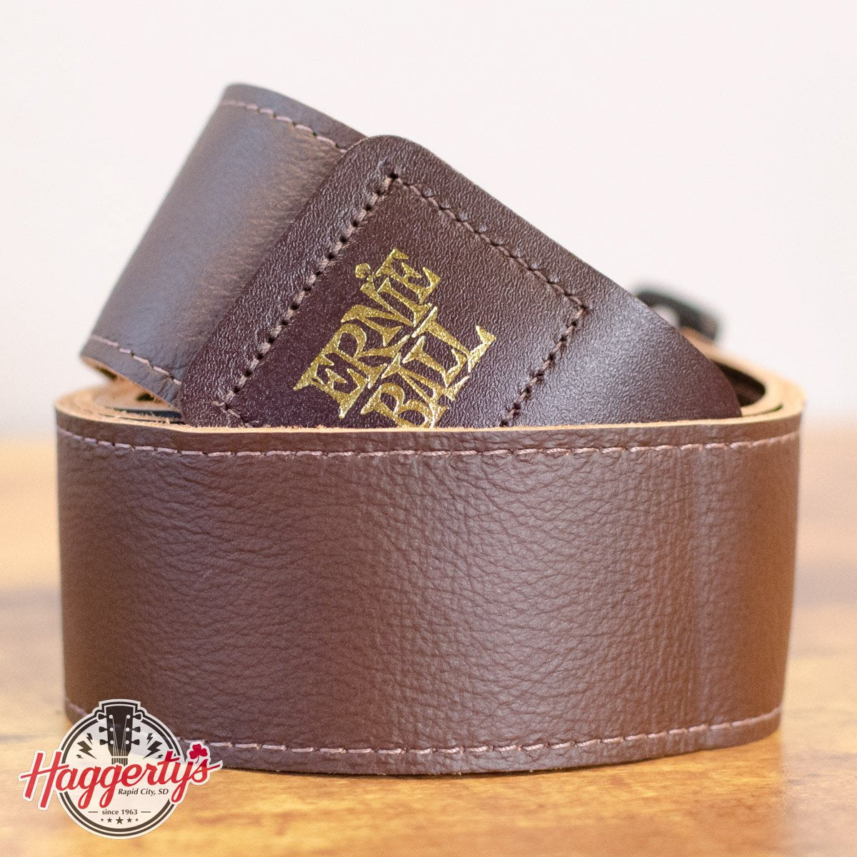 Ernie Ball P04135 2" Tri-Glide Italian Leather Strap Brown