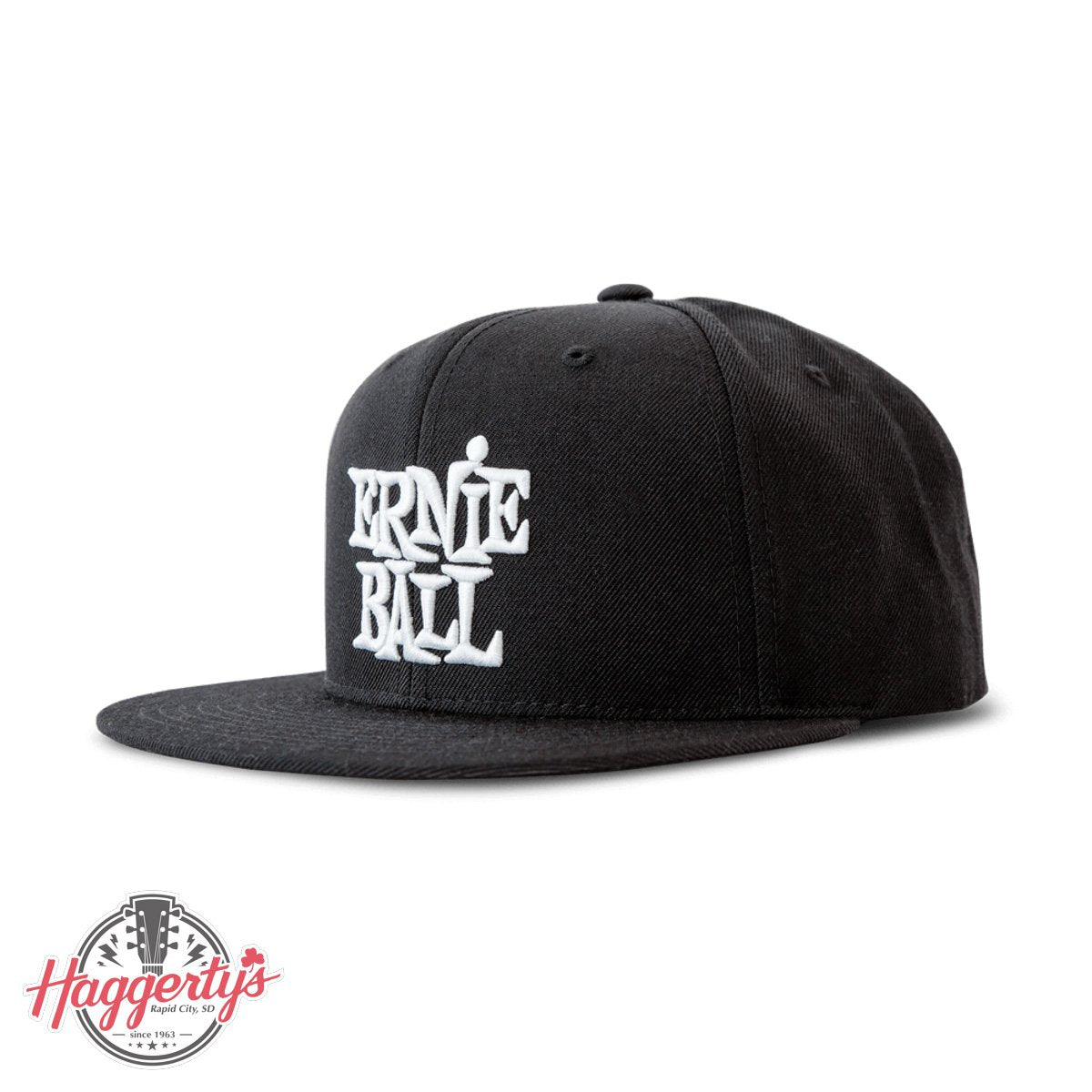 Ernie Ball P04154 Black with White Stacked Logo Hat