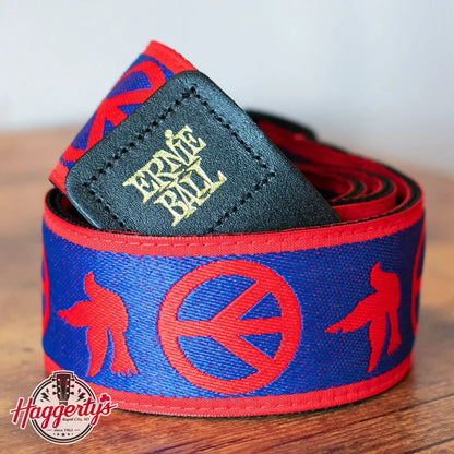 Ernie Ball P04698 Red and Blue Peace Love Dove Jacquard Guitar Strap