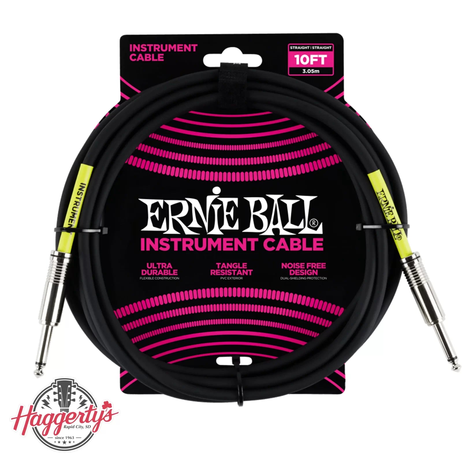 Ernie Ball 10' Instrument Cable - Black