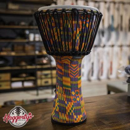 Meinl 10" Rope Tuned Travel Series Djembe - Kenyan Quilt