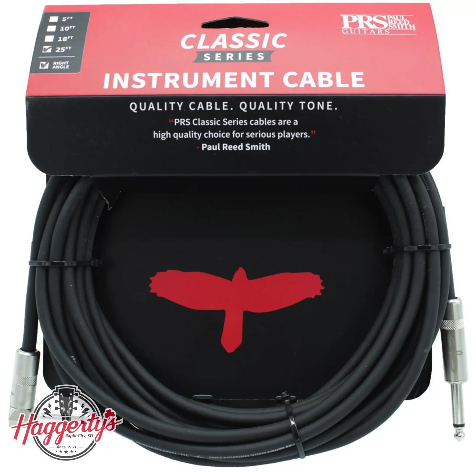 PRS 25ft Classic Instrument Cable Straight/Right