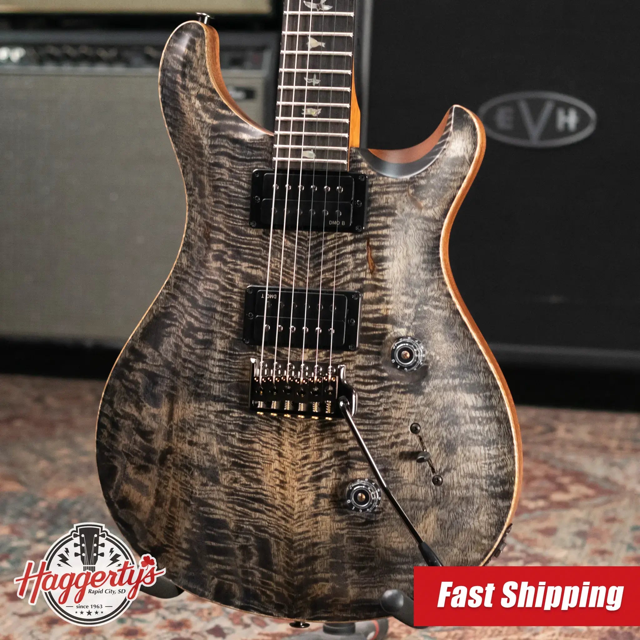 PRS 40th Anniversary Custom 24 Limited Edition Figured Mango Electric Guitar - Charcoal with Hardshell Case