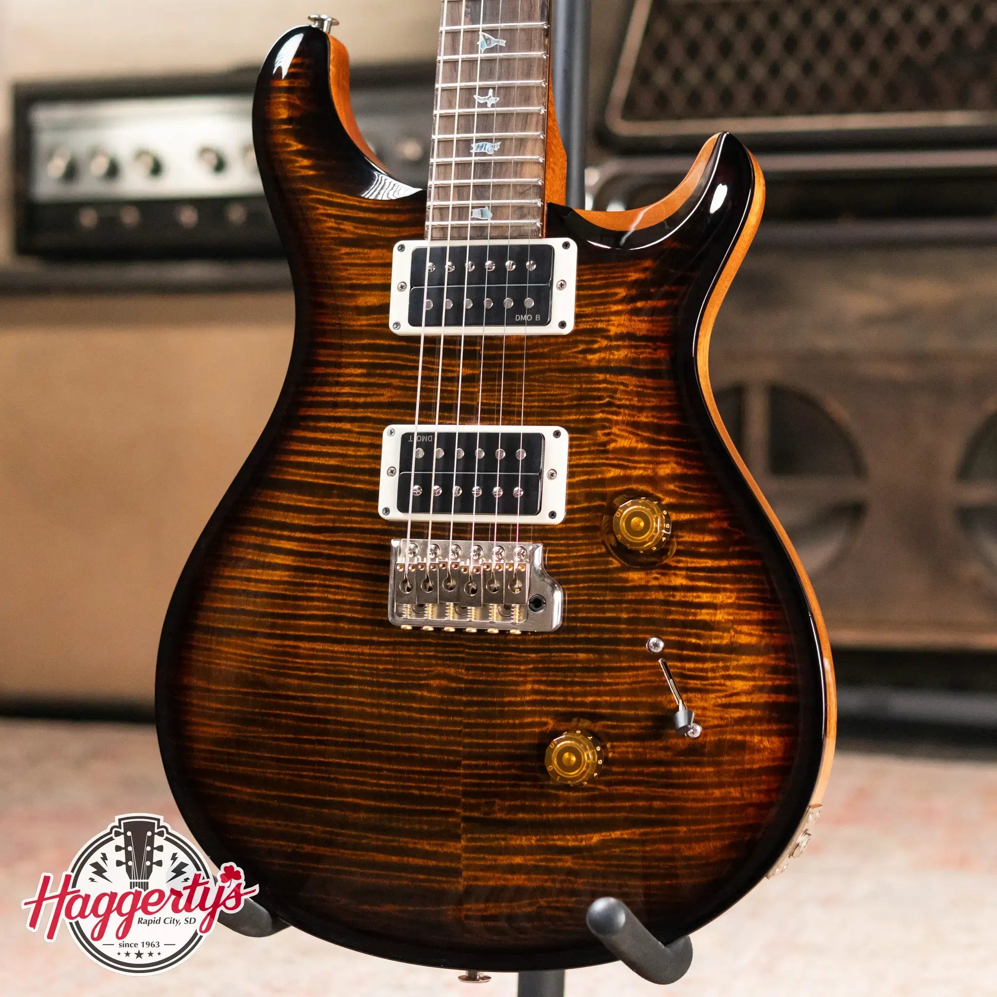 PRS 40th Anniversary Custom 24 Artist Top Electric Guitar - Tiger Eye Micro Wraparound Burst with Hardshell Case - Used